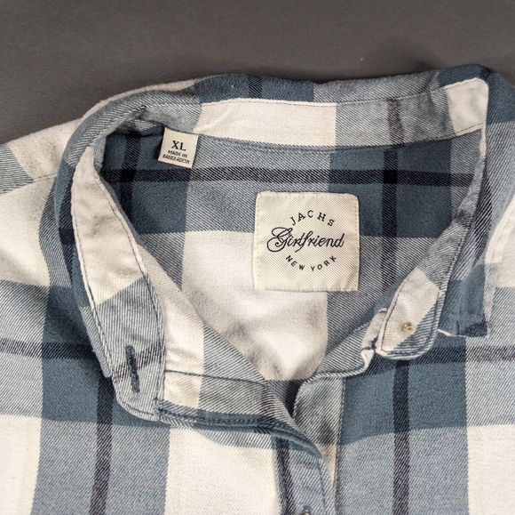 Jachs Girlfriend Soft Flannel Button Up Striped (XL) - Picture 5 of 7
